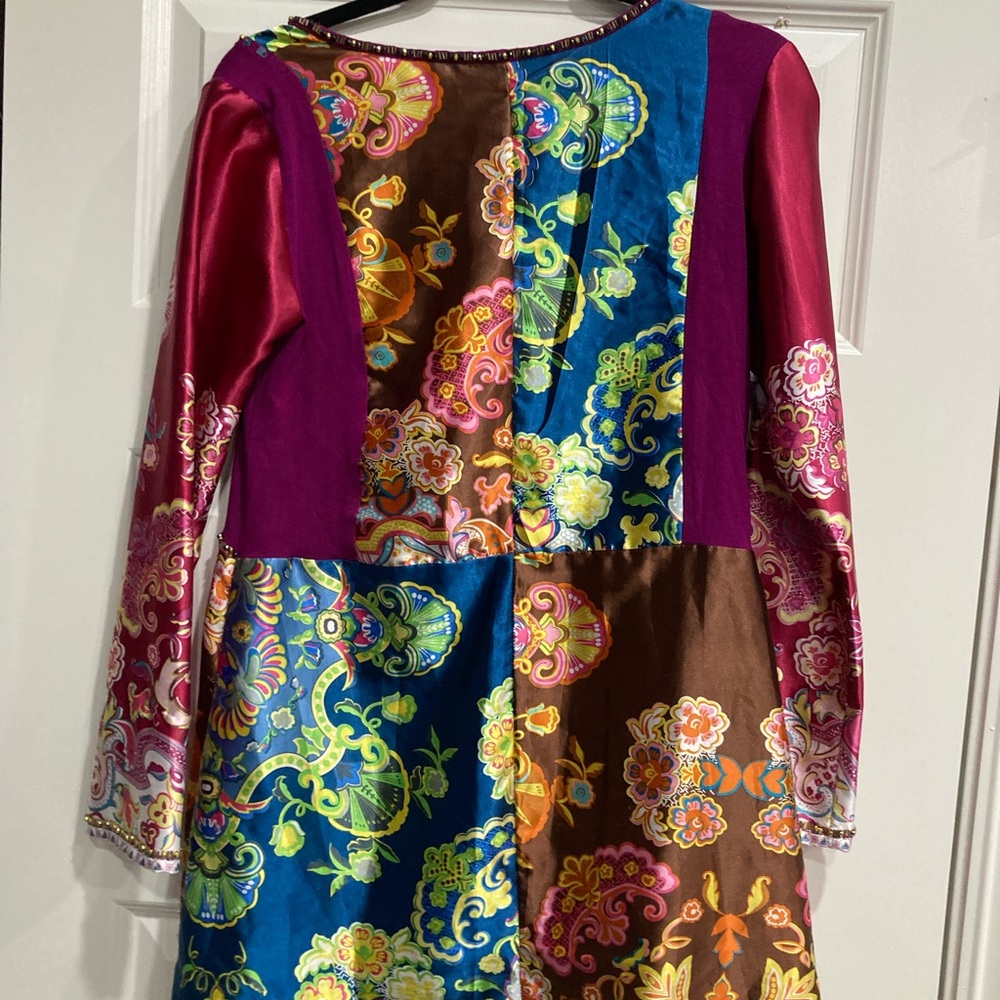Vibrant Multicolor Patchwork Tunic Top - image 4